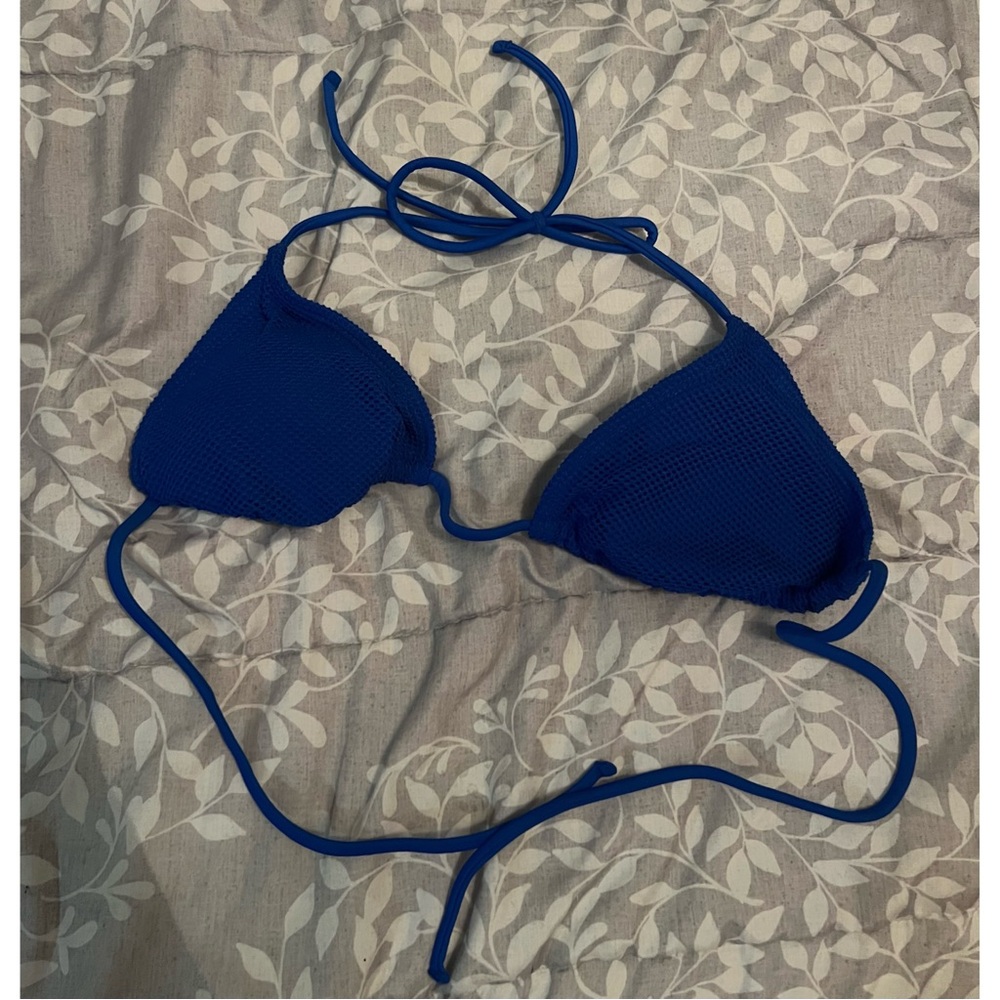 Blue Triangle Bikini Top